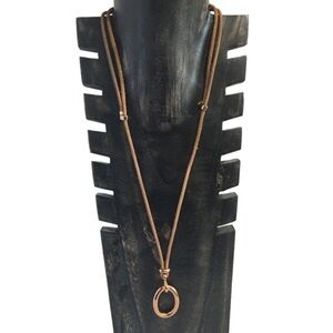 Fossil COPPER TONE BRWON CORD ADJUSTABLE NECKLACE